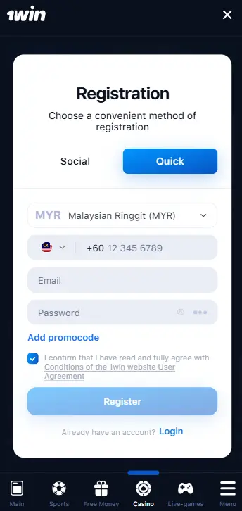 1win register 1win register